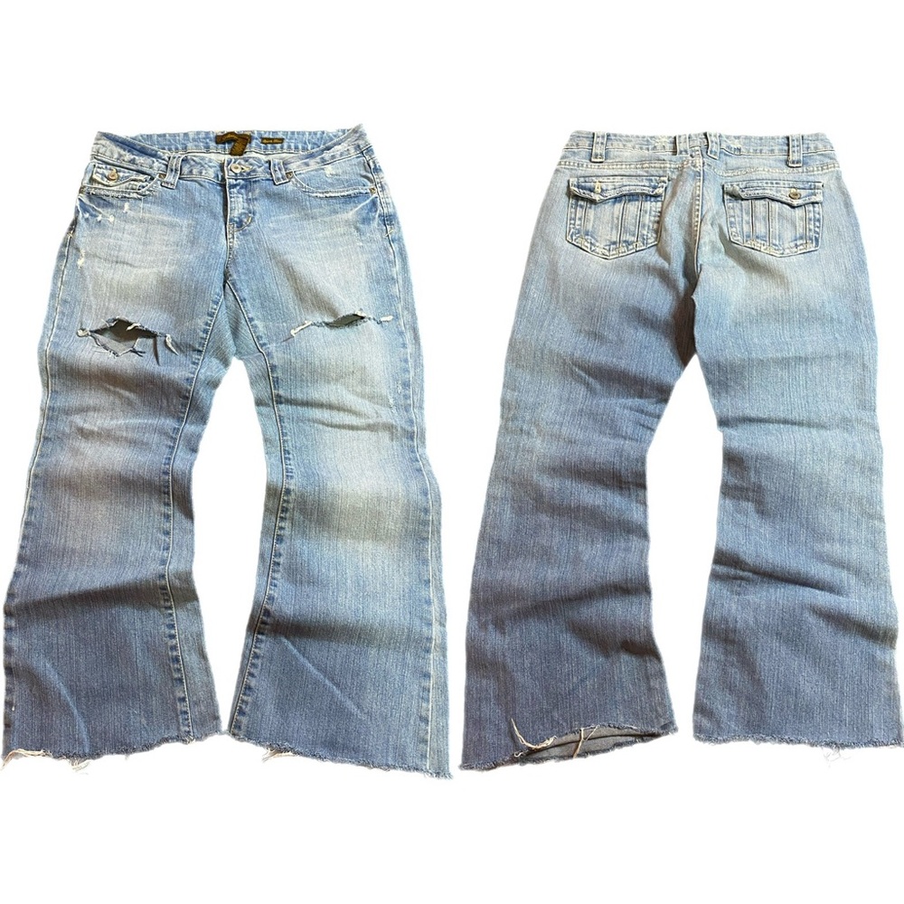 Aeropostale Light Blue Distressed Flare Jeans